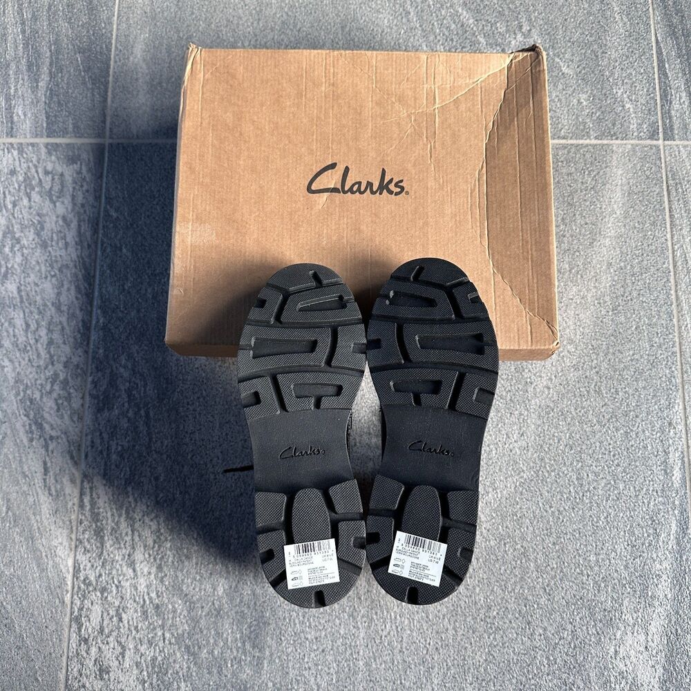 NIB Clarks Calla Dance Lace-Up Buckled Boots Side Zip Burgundy Patent Women's 7W - Picture 9 of 12